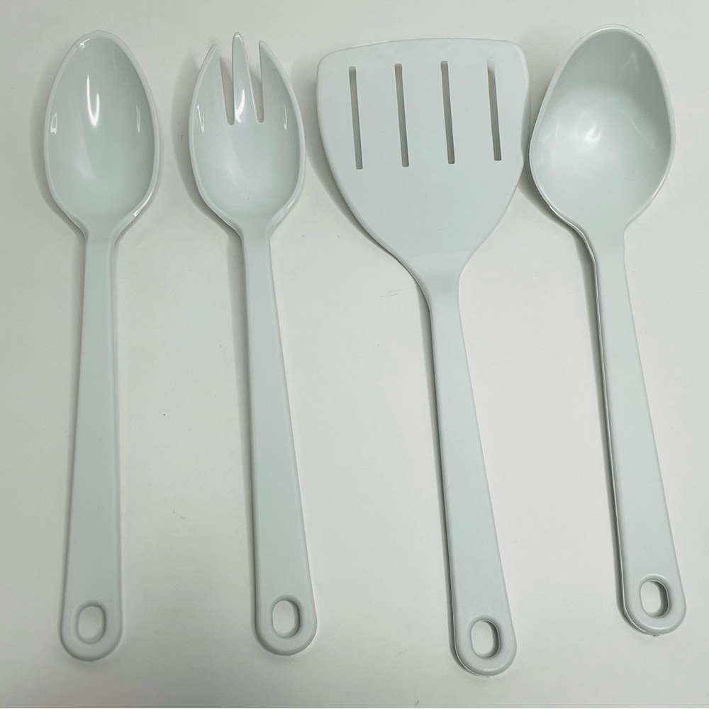 Vintage Plastic Serving Utensils Taylor Made Spatula Ladle Spoon Set Of 4 New